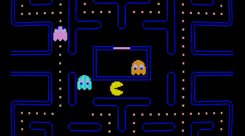 Pac-Man arcade running in OpenEmu with the CRT filter.